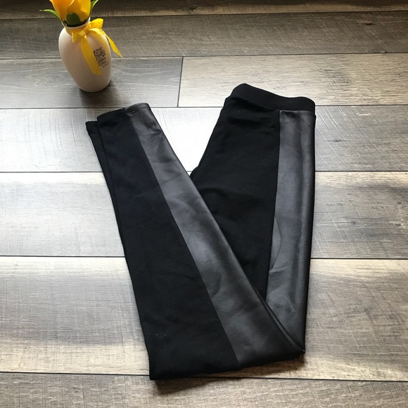 Express Pants - Express Leggings with Leather-like side trim